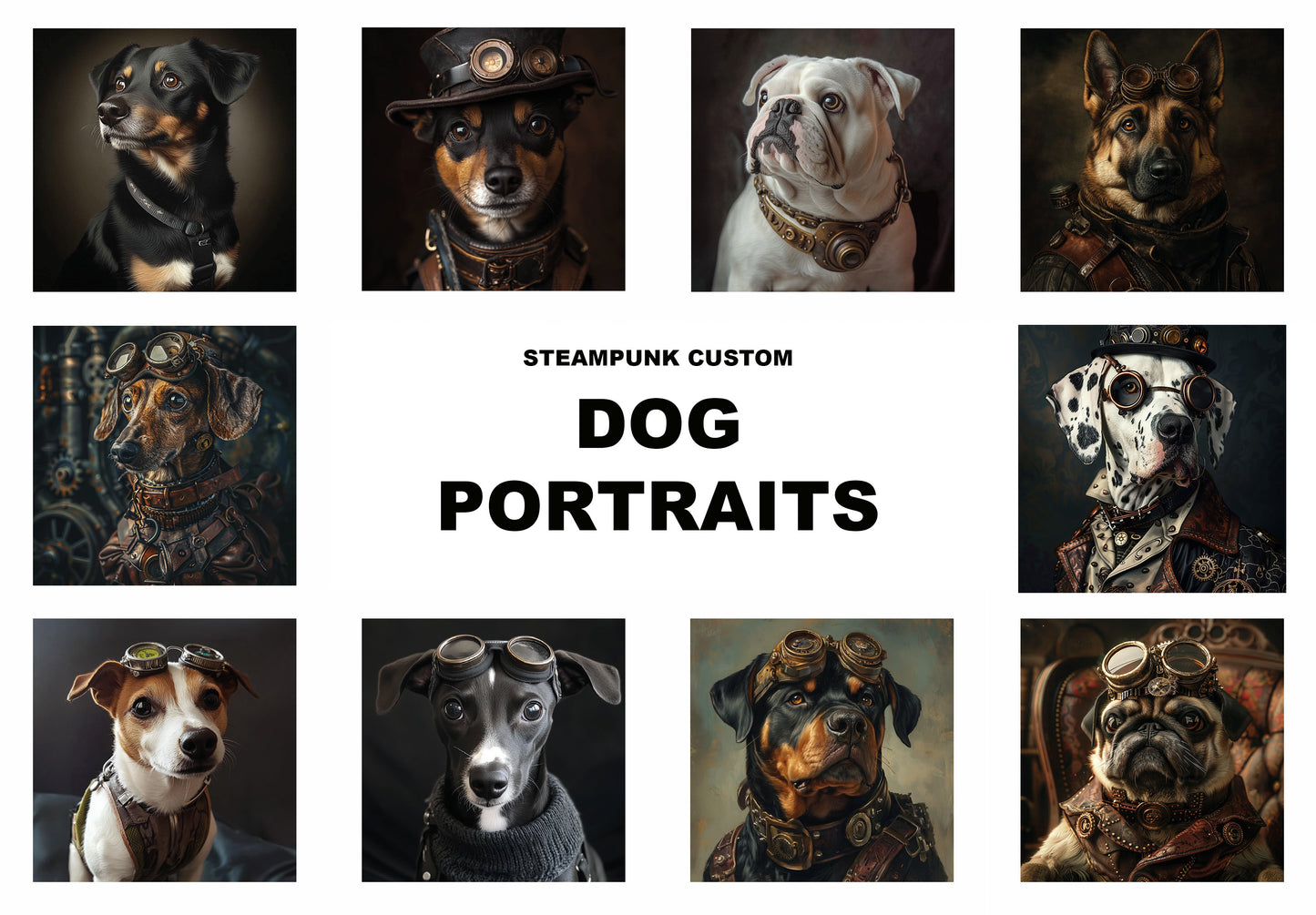 Steampunk Custom Dog Portrait & Print