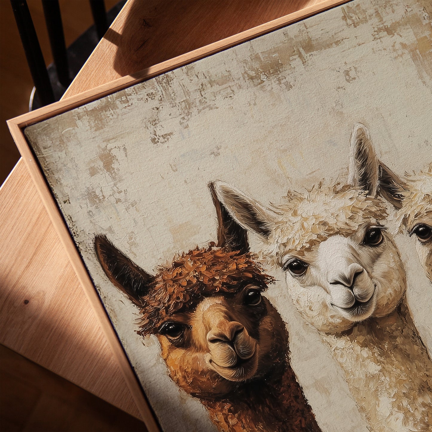Three Alpacas Wall Art Framed Canvas