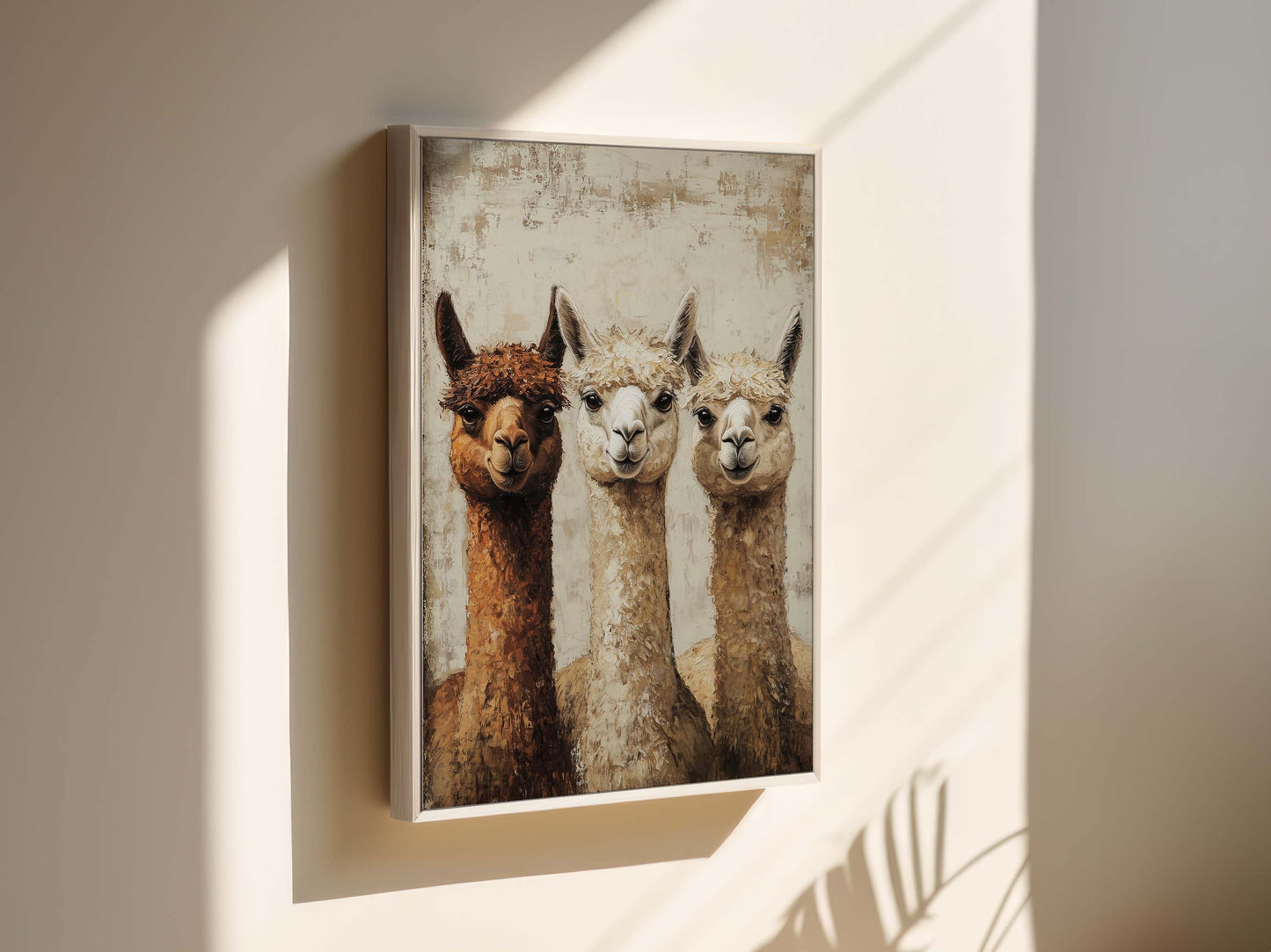 Three Alpacas Wall Art Framed Canvas