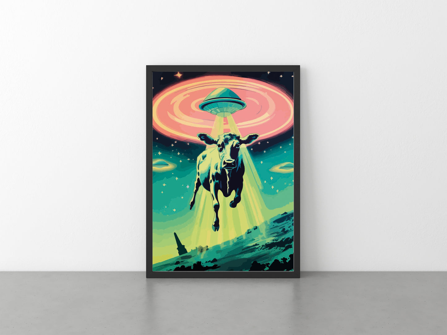 Cow Abduction in Todmorden Print