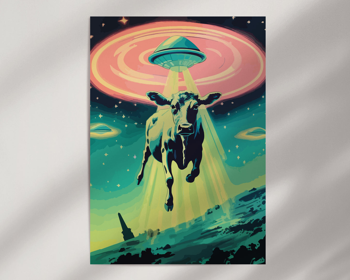 Cow Abduction in Todmorden Print