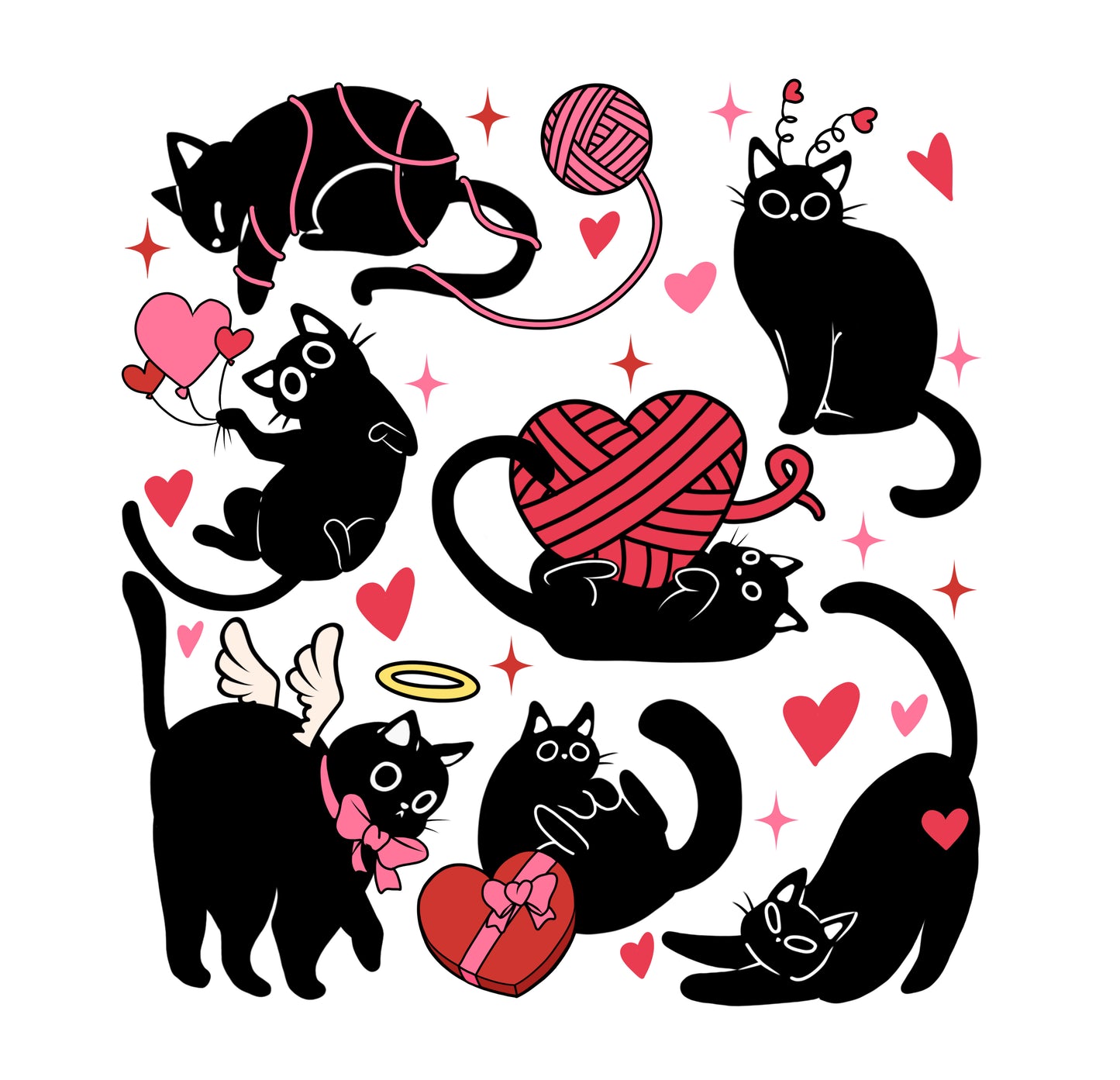 The Love Cats - Valentines/ Love/ Anniversary- Square Card