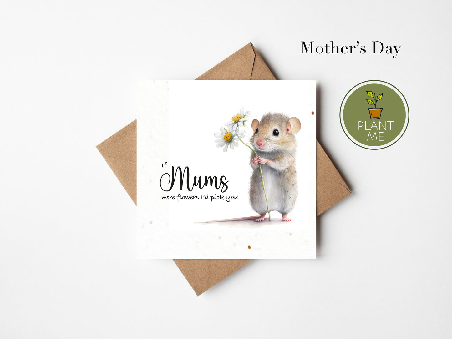 The Mother's Day Mouse and flowers Card