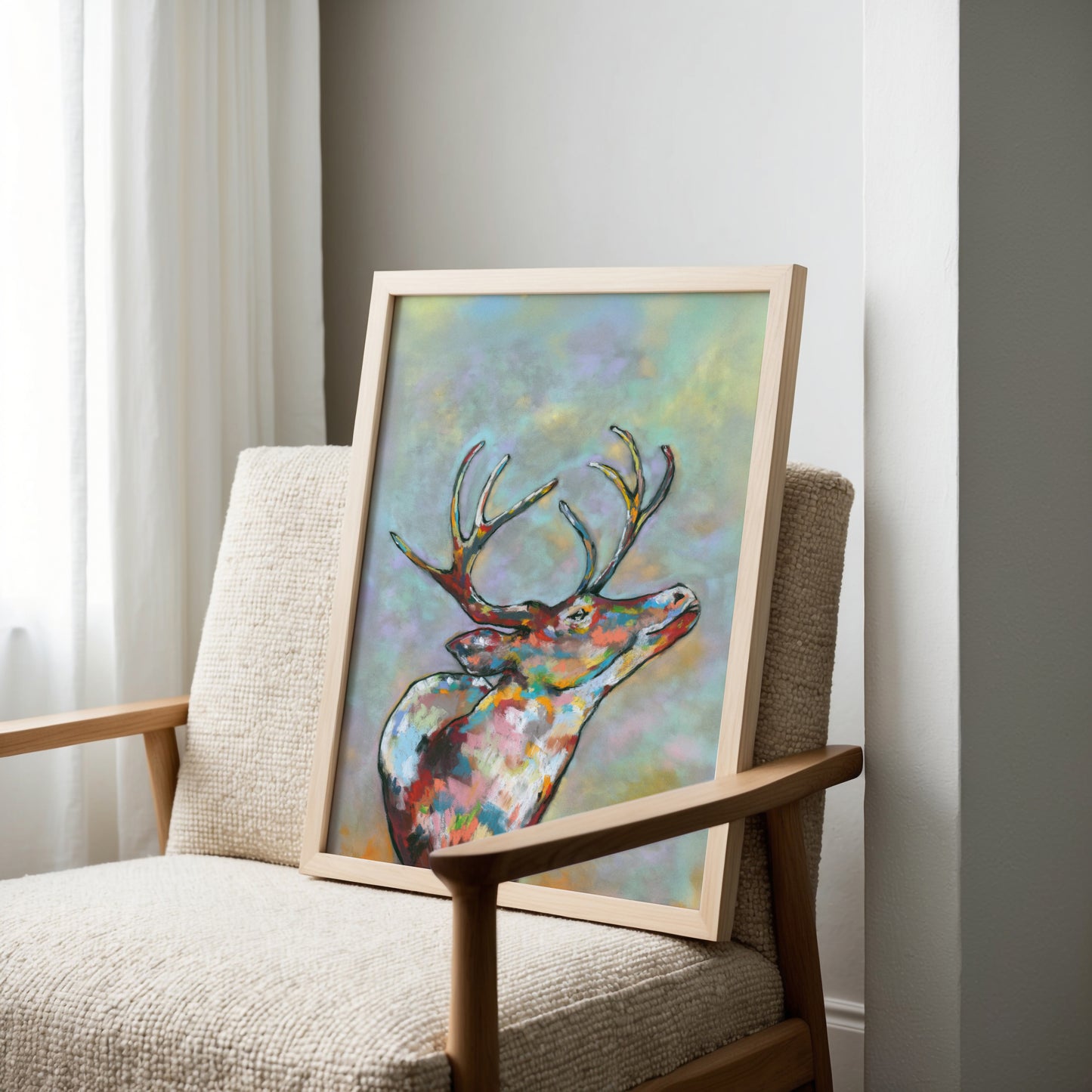 Stag - Original Handpainted Pastel Artwork