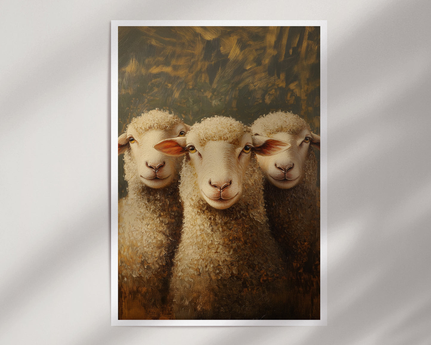 Three Sheep Wall Art Framed Canvas
