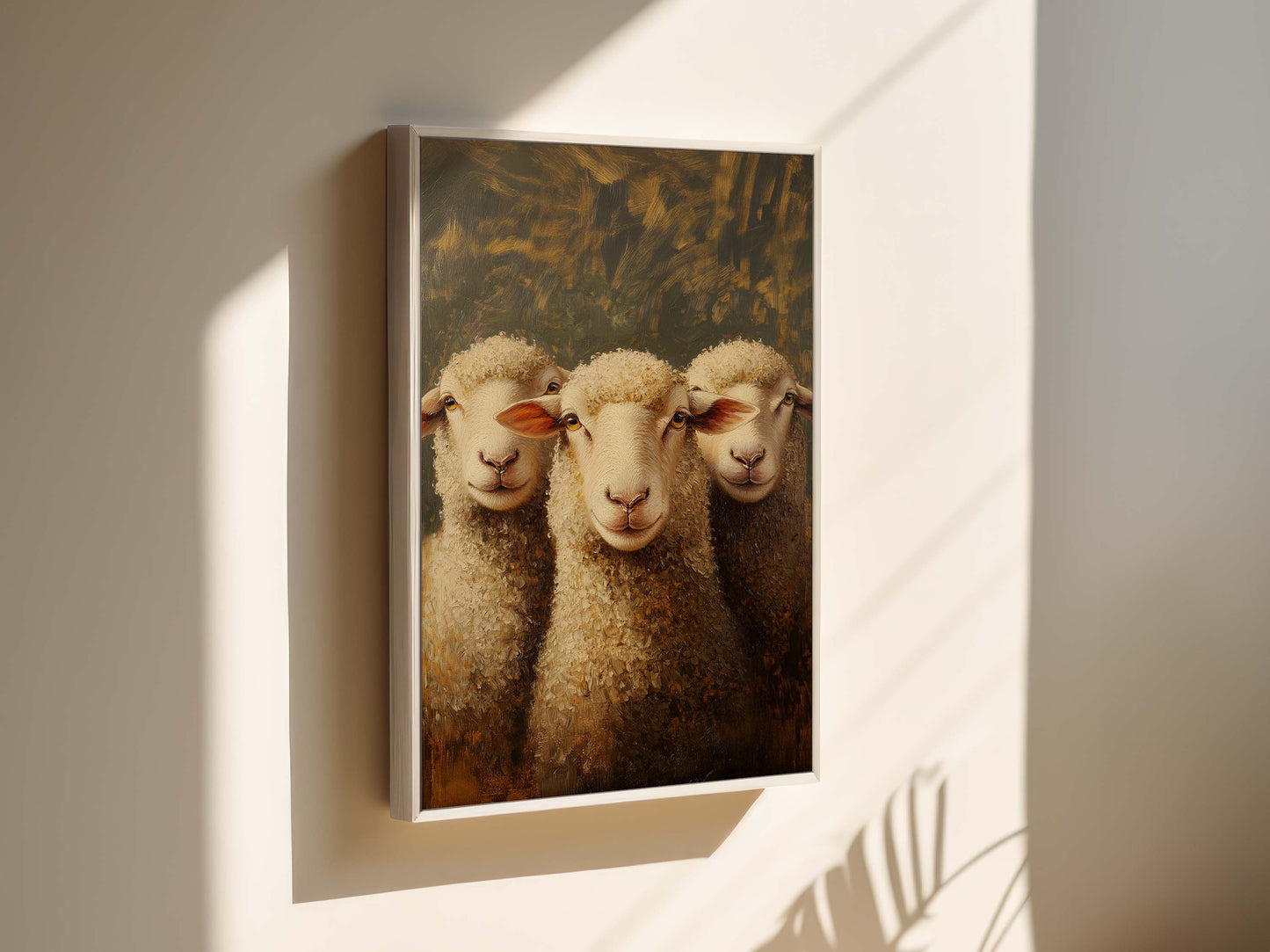 Three Sheep Wall Art Framed Canvas