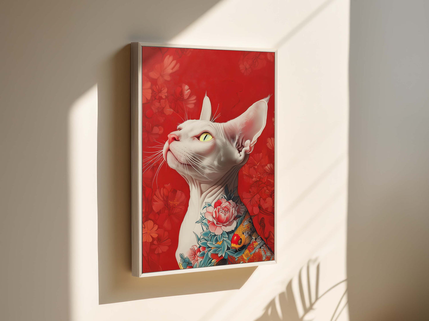 Sphynx Tattoo Cat Wall Art Framed Canvas