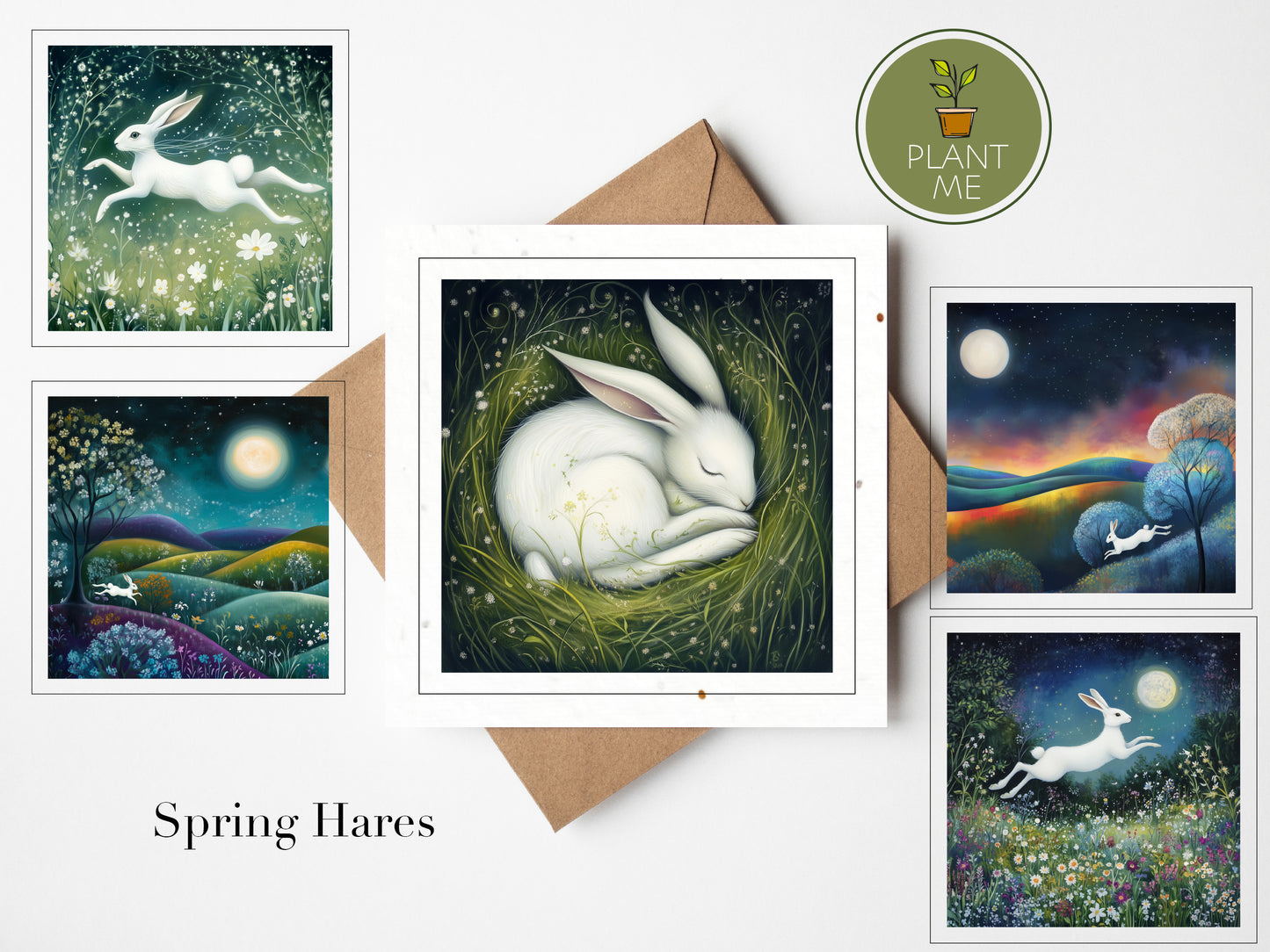 The Spring Hare Collection- Square Cards