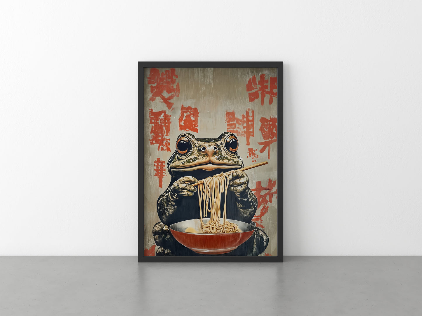 Toad Eating Ramen Noodles Print