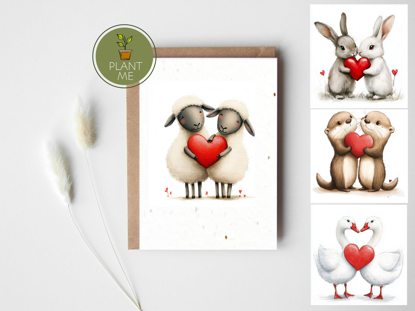 The Love Heart Animals Card Collection