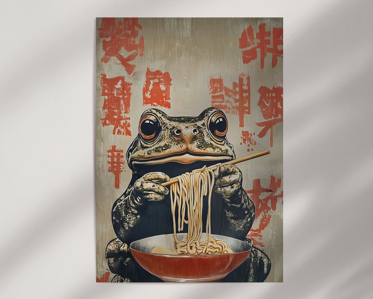 Toad Eating Ramen Noodles Print